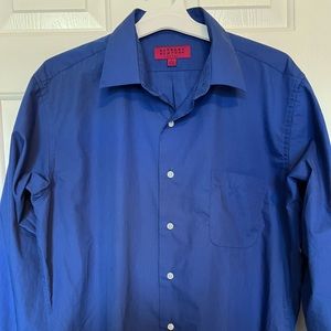 Bergamo New York Mens Large Blue Dress Shirt 16-16.5 34/35